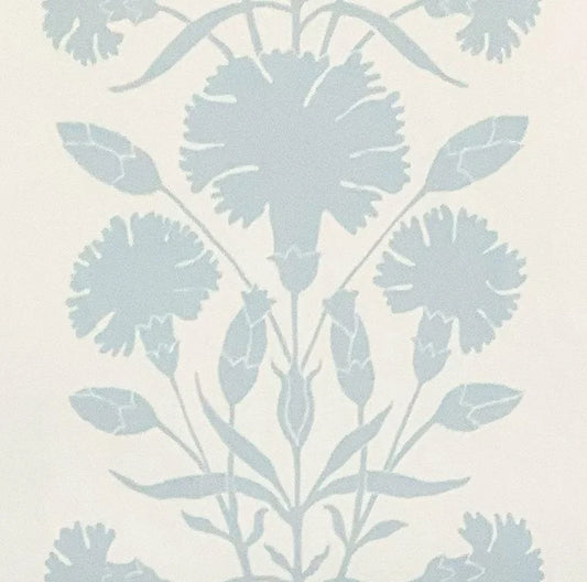 Isabella Wallpaper by Betsy Textiles in French Blue on White