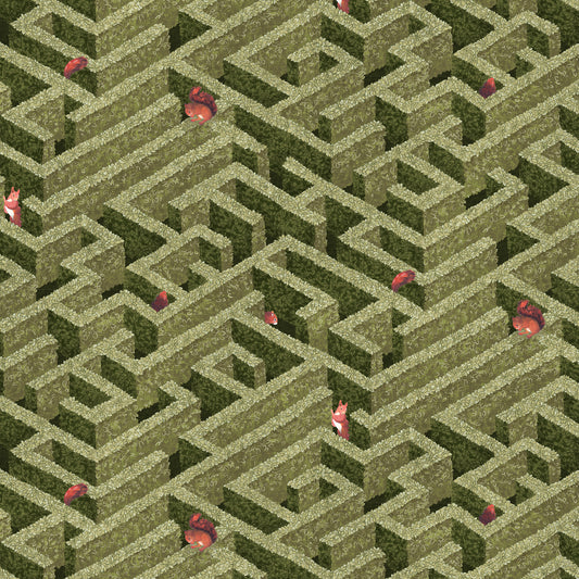 Labyrinth With Squirrels Wallpaper by Josephine Munsey in 01