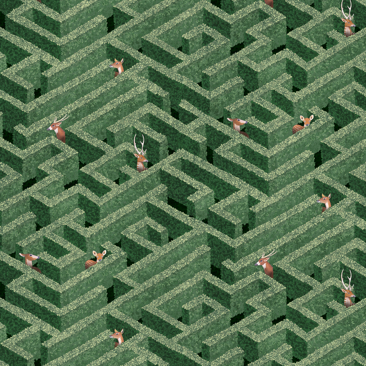 Labyrinth With Deer Wallpaper by Josephine Munsey in 01