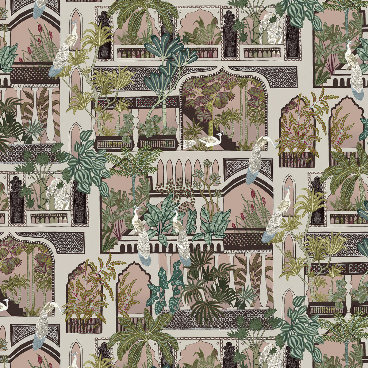 Peacock Arches Wallpaper by Josephine Munsey in 01