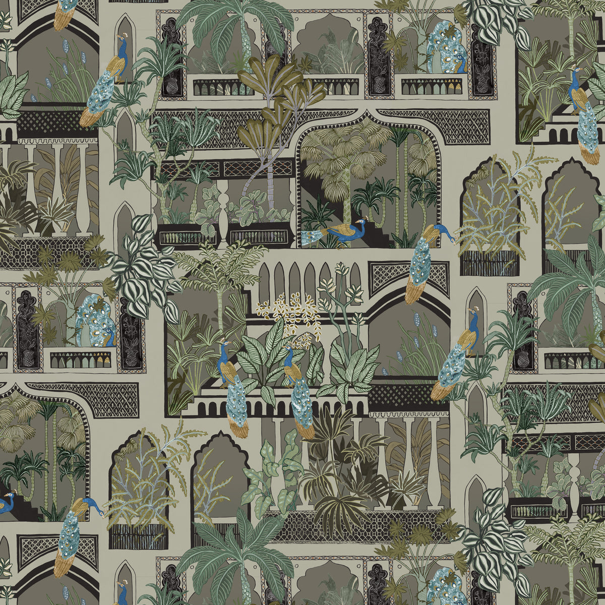 Peacock Arches Wallpaper by Josephine Munsey in 11
