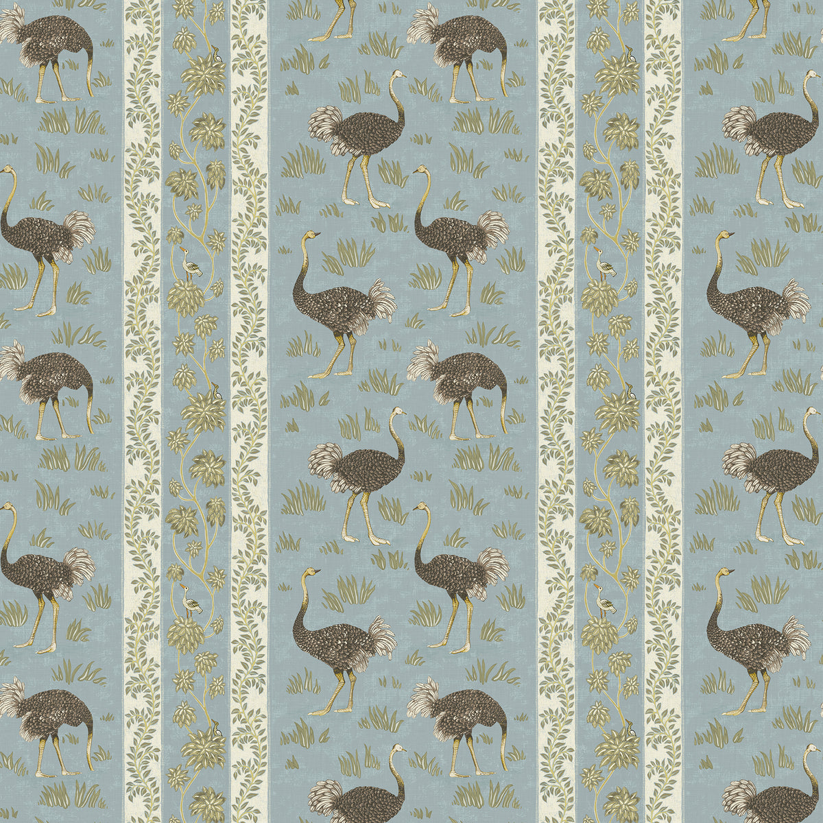 Ostrich Stripe Wallpaper by Josephine Munsey in 01
