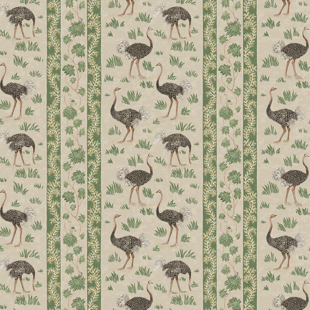 Ostrich Stripe Wallpaper by Josephine Munsey in 11