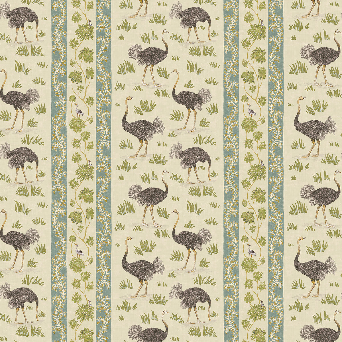 Ostrich Stripe Wallpaper by Josephine Munsey in 41