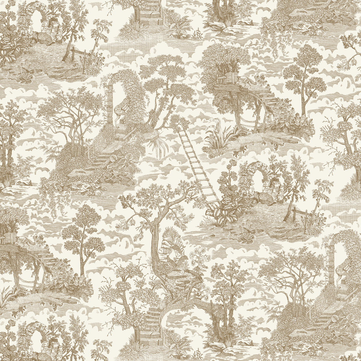 Islet Hopping Toile Wallpaper by Josephine Munsey in 01