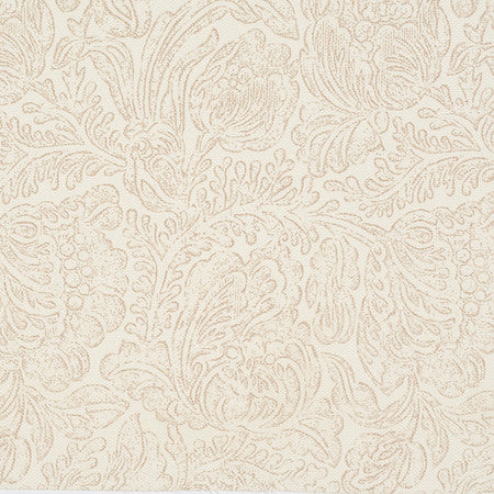 Woodblock Flower Fabric by Jasper in Beige
