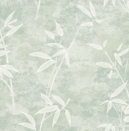 Seabrook Japandi Style Honshu Bamboo Wallpaper - Seafoam