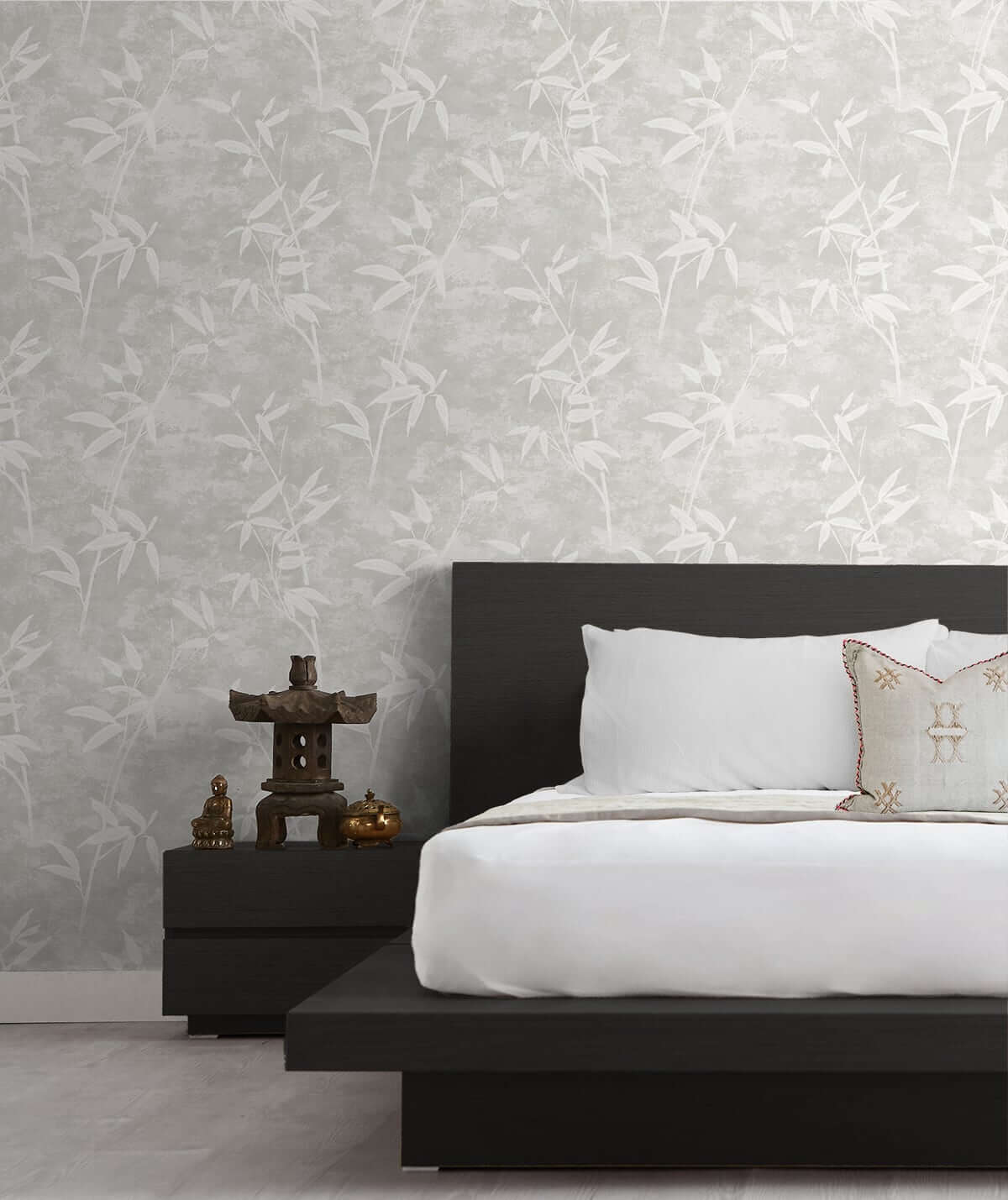 Seabrook Japandi Style Honshu Bamboo Wallpaper - Gray