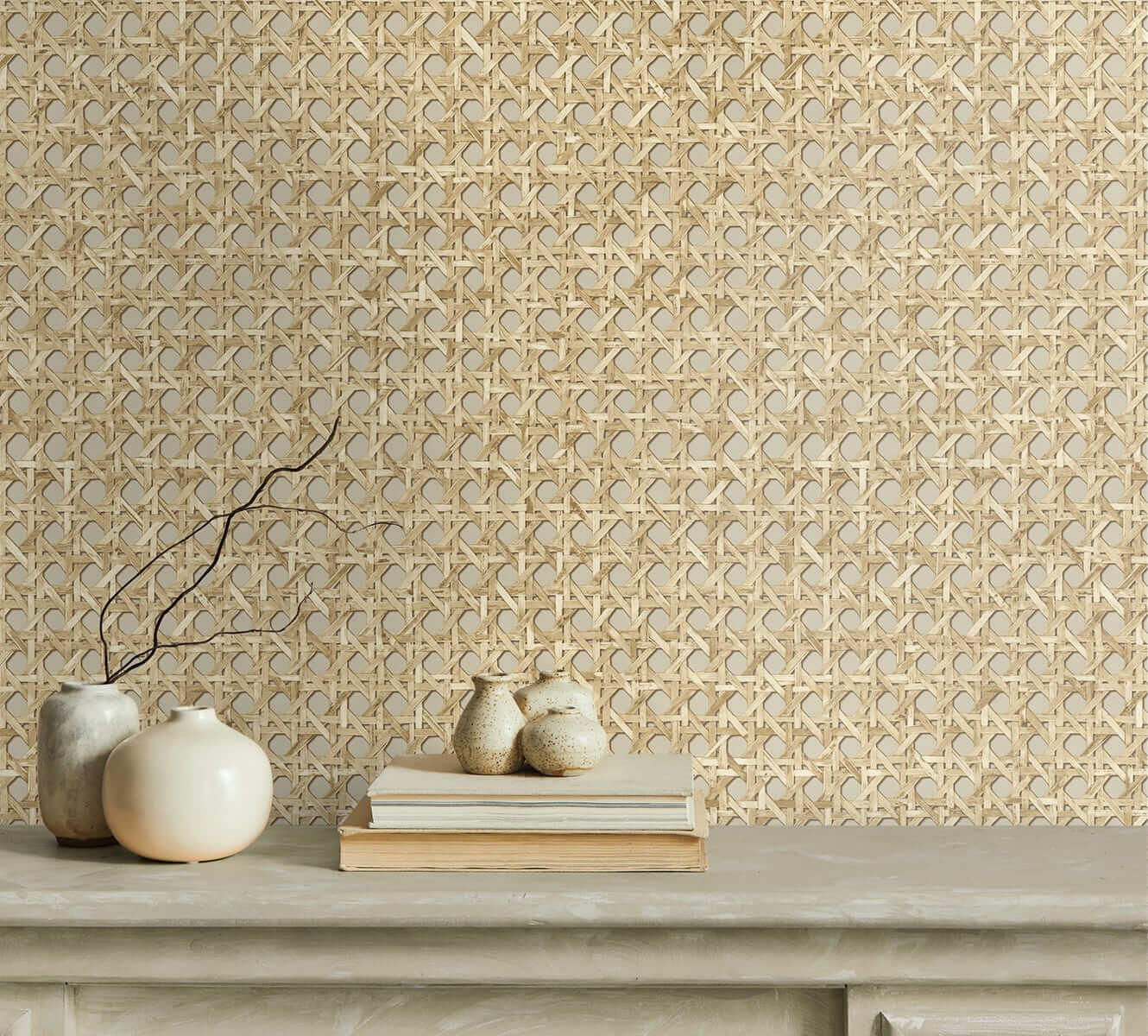 Seabrook Japandi Style Mika Wallpaper - Hemp