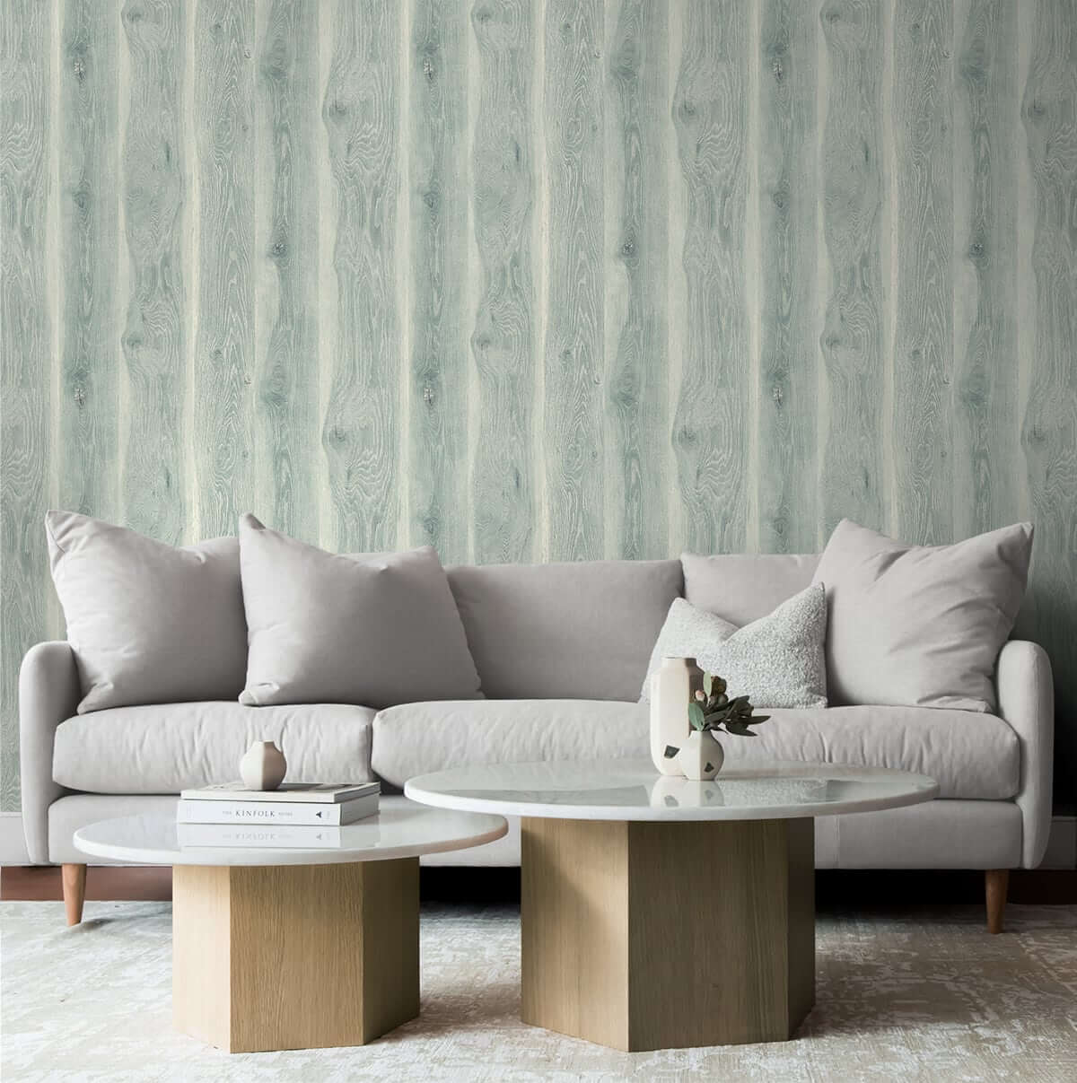 Seabrook Japandi Style Kieri Wallpaper - Blue Frost