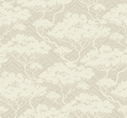 Seabrook Japandi Style Nara Wallpaper - Linen