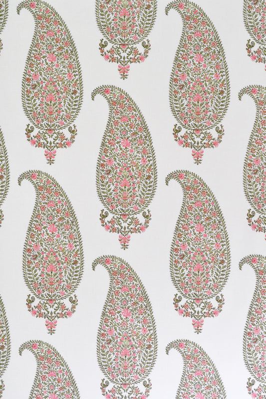 Josephine Fabric by Titley & Marr in Green & Rose