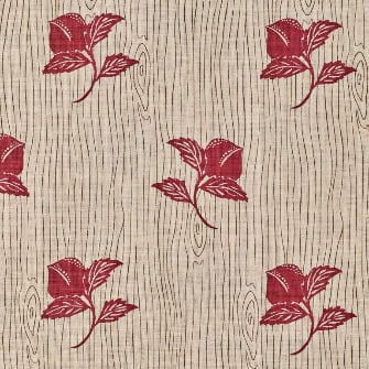 Cherry Blossom Fabric by Katie Ridder in Cardinal on Natural