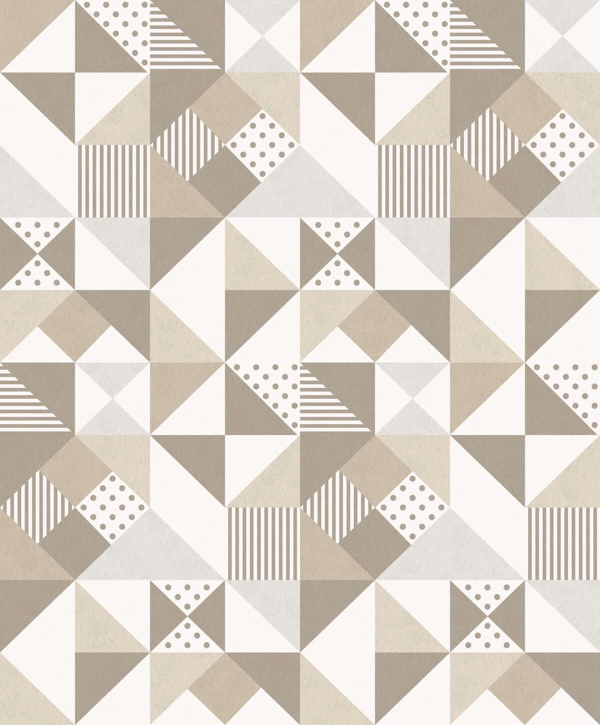 Seabrook Mondrian Lozenge Wallpaper - Latte & Grey