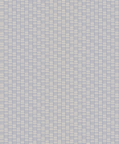 Seabrook Mondrian Deco Spliced Stripe Wallpaper - Ivory & Cobalt