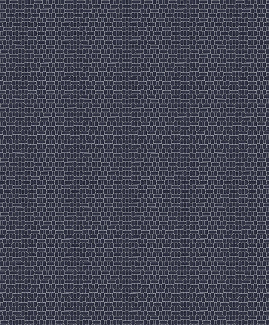 Seabrook Mondrian Capsule Wallpaper - Denim & Silver