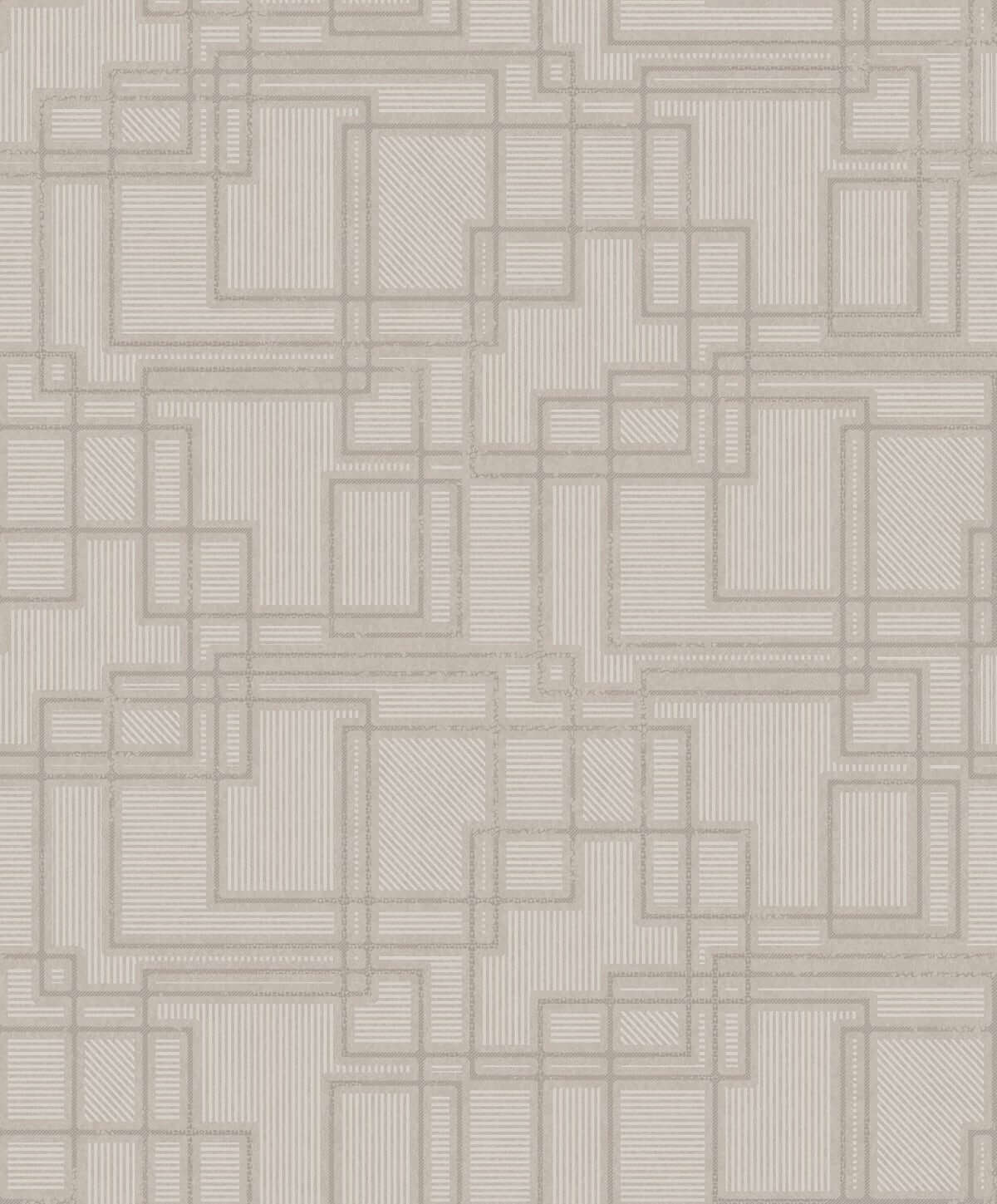 Seabrook Mondrian Bauhaus Wallpaper - Warm Grey