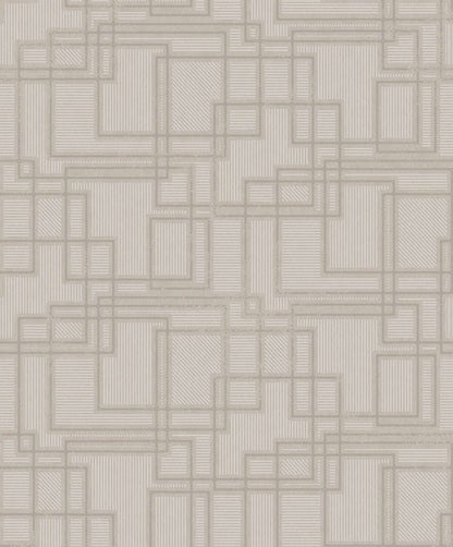 Seabrook Mondrian Bauhaus Wallpaper - Warm Grey