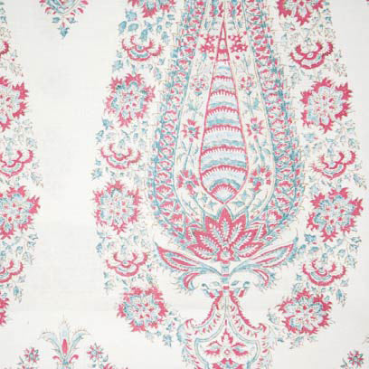 Cypress Fabric by Titley & Marr in Aqua and Rose