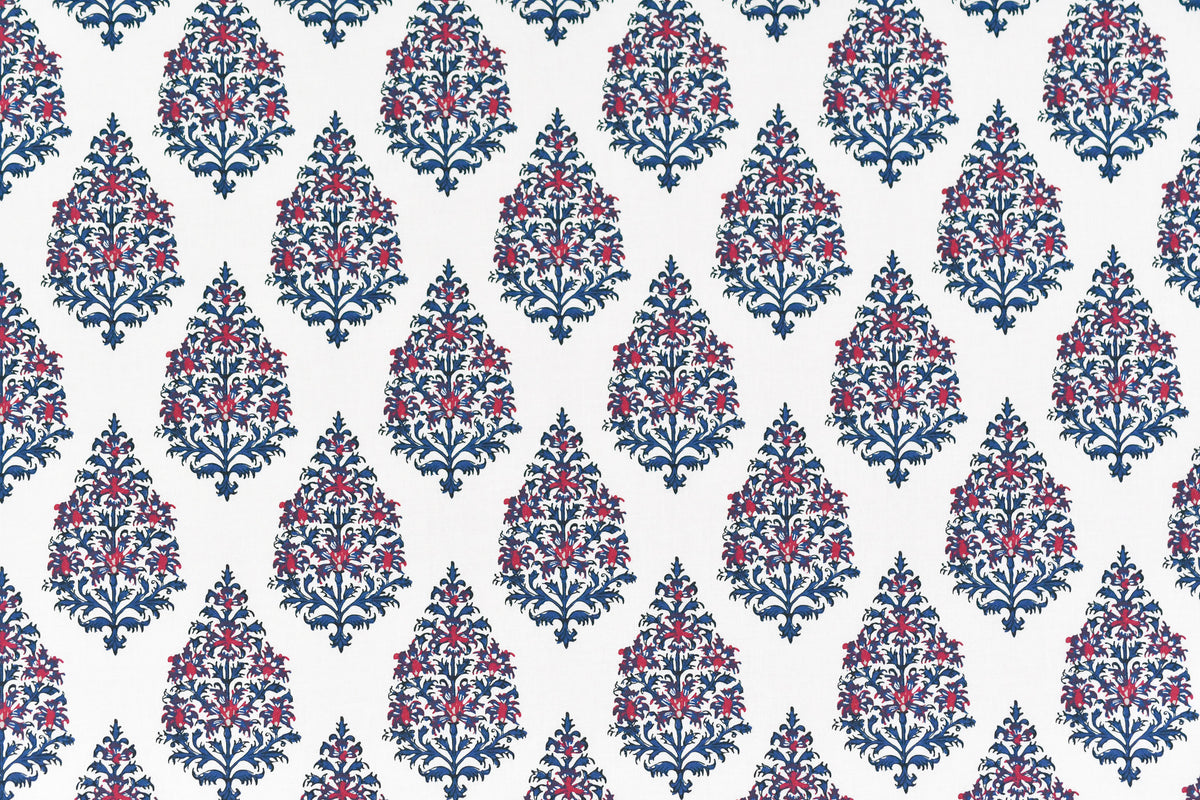 Kashmir Fabric by Titley & Marr in Indigo & Red