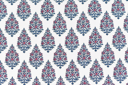 Kashmir Fabric by Titley & Marr in Indigo & Red