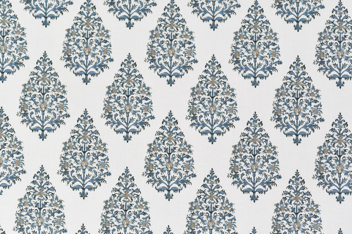 Kashmir Fabric by Titley & Marr in Aqua & Beige