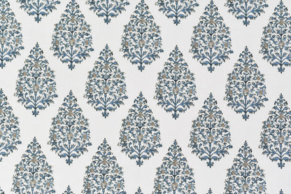 Kashmir Fabric by Titley & Marr in Aqua & Beige