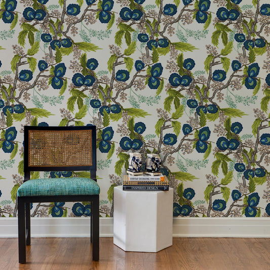 Kinkead Wallpaper by Ferrick Mason in Capri Blue