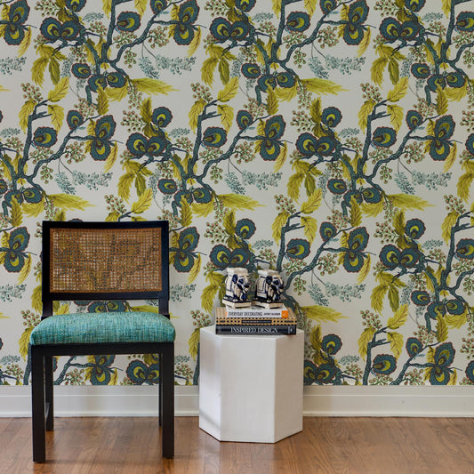 Kinkead Wallpaper by Ferrick Mason in Slate Blue