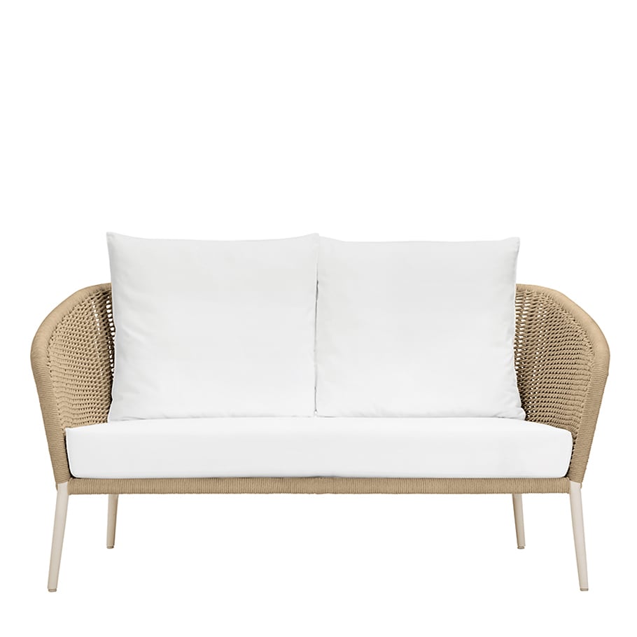 Knot Sofa 2 Seat by JANUS et Cie in Alabaster/Hazel Wood