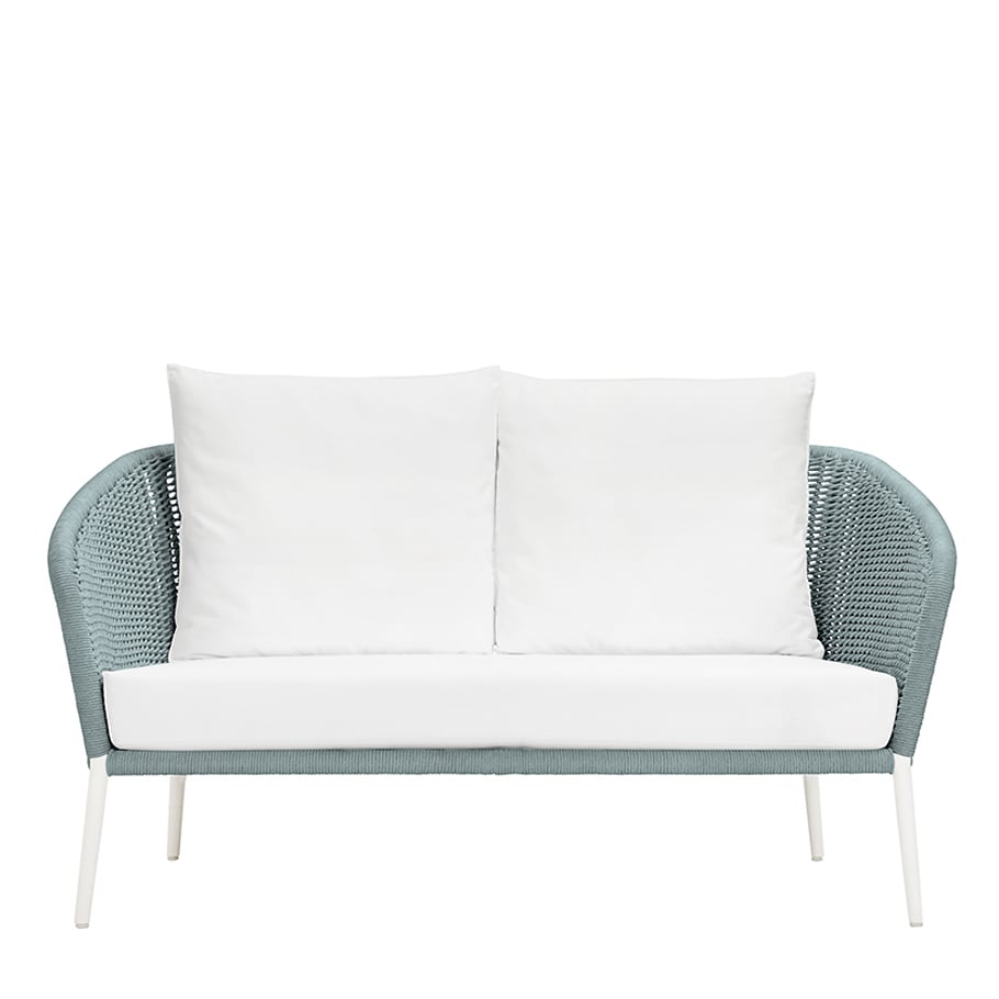 Knot Sofa 2 Seat by JANUS et Cie in Talc/Cyan