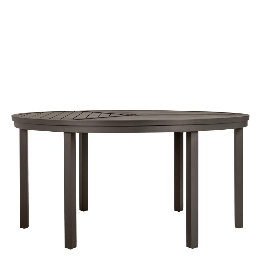 Koko II Dining Table Round 152 With Umbrella Hole by JANUS et Cie in Bronze