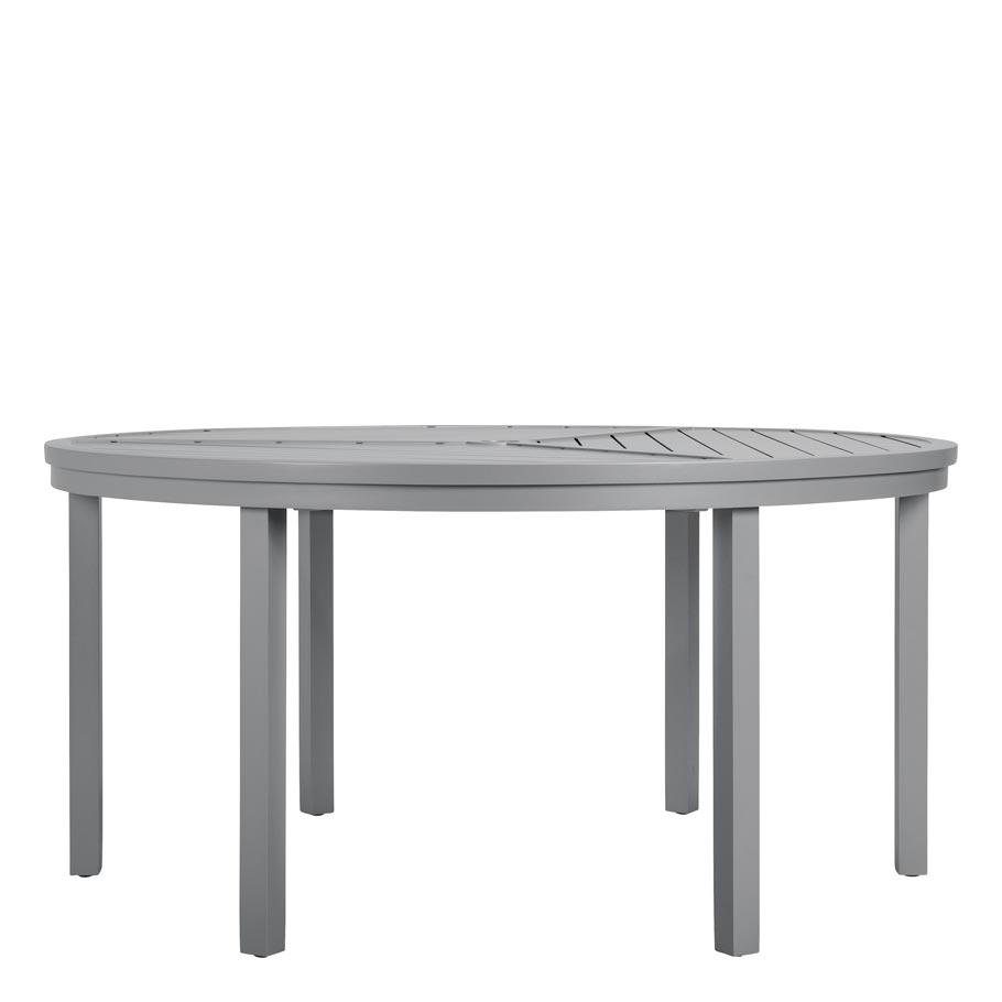 Koko II Dining Table Round 152 With Umbrella Hole by JANUS et Cie in Silver