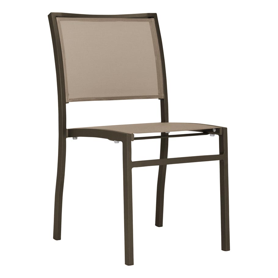Koko II Stackable Mesh Side Chair by JANUS et Cie in Bronze/Tweed