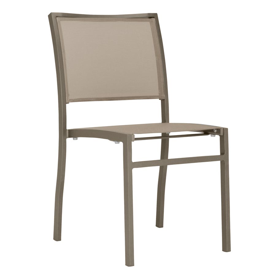 Koko II Stackable Mesh Side Chair by JANUS et Cie in Mercury/Platinum