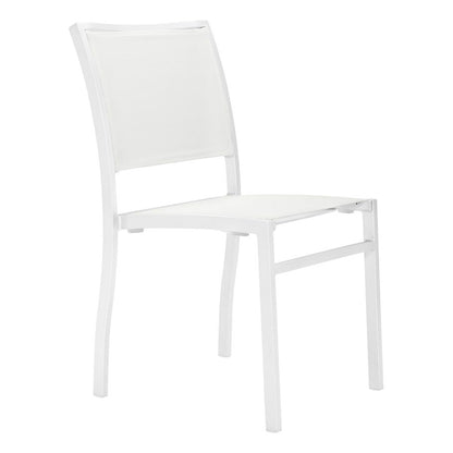 Koko II Stackable Mesh Side Chair by JANUS et Cie in White/White