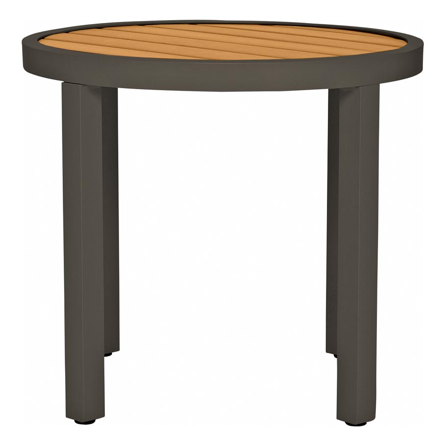 Koko II JANUSwood® Side Table Round 51 by JANUS et Cie in Bronze/Teak