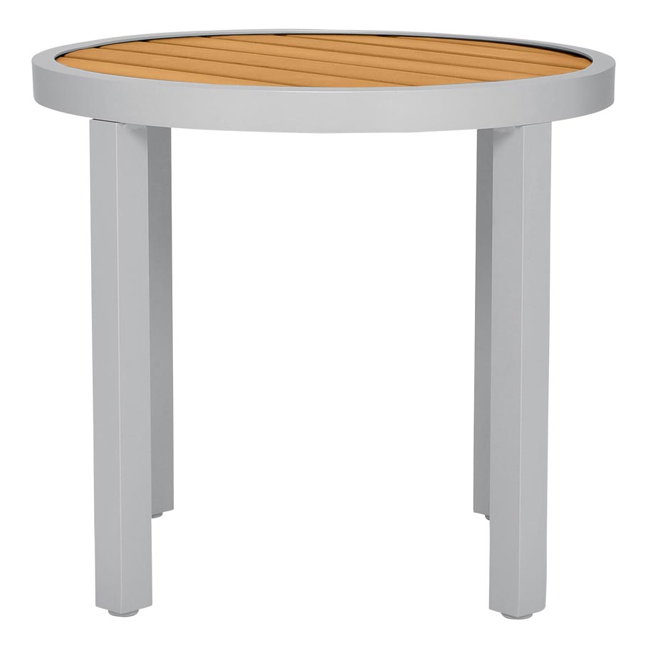 Koko II JANUSwood® Side Table Round 51 by JANUS et Cie in Silver/Teak