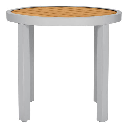 Koko II JANUSwood® Side Table Round 51 by JANUS et Cie in Silver/Teak