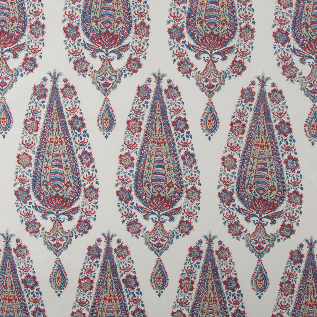 Komal Paisley Fabric by Brunschwig & Fils in Madder/Blue
