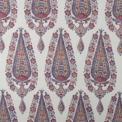 Komal Paisley Fabric by Brunschwig & Fils in Madder/Blue