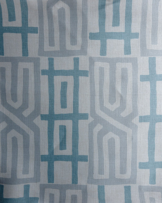 Kuba Fabric by Titley & Marr in Aqua & Stone