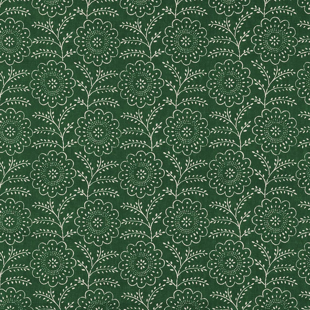 Lara Fabric by Décors Barbares in Green / Linen