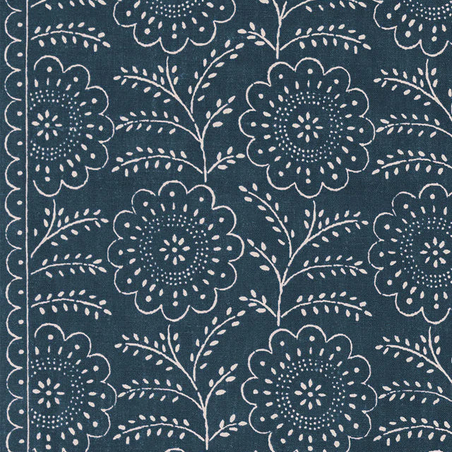 Lara Fabric by Décors Barbares in Blue, border detail