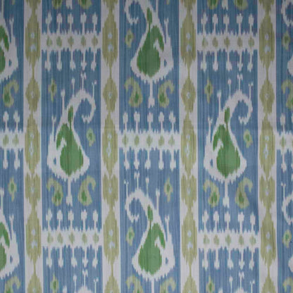 Leila Ikat Fabric by Titley & Marr in Teal & Grass