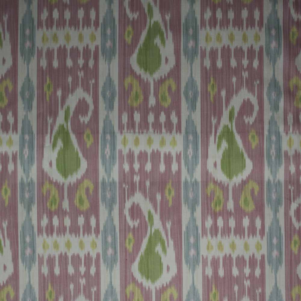 Leila Ikat Fabric by Titley & Marr in Rose & Green