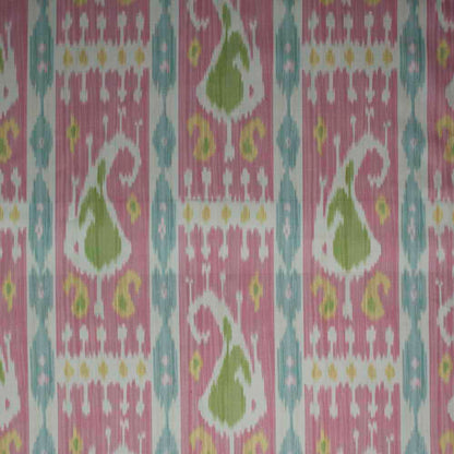 Leila Ikat Fabric by Titley & Marr in Rose & Green