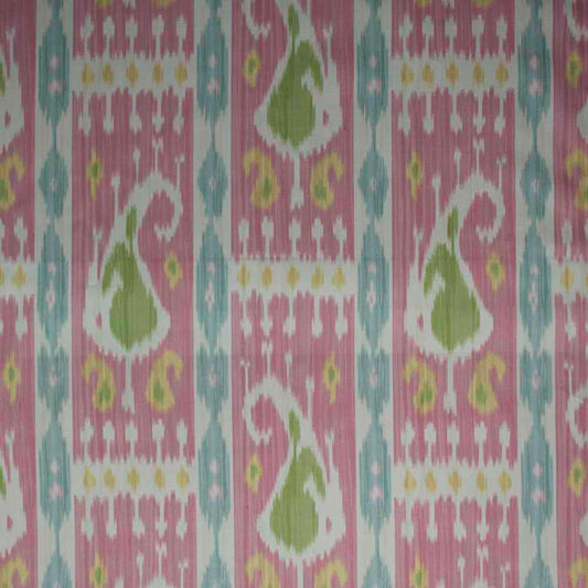 Leila Ikat Fabric by Titley & Marr in Rose & Green