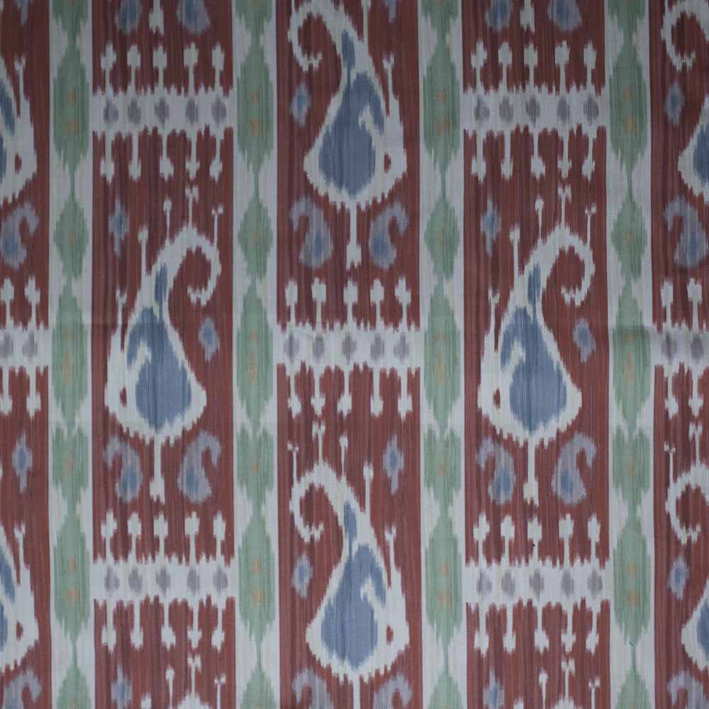 Leila Ikat Fabric by Titley & Marr in Cherry & Jade