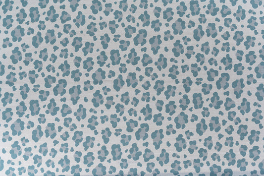 Leopard Spot Fabric by Titley & Marr in Aqua & Stone